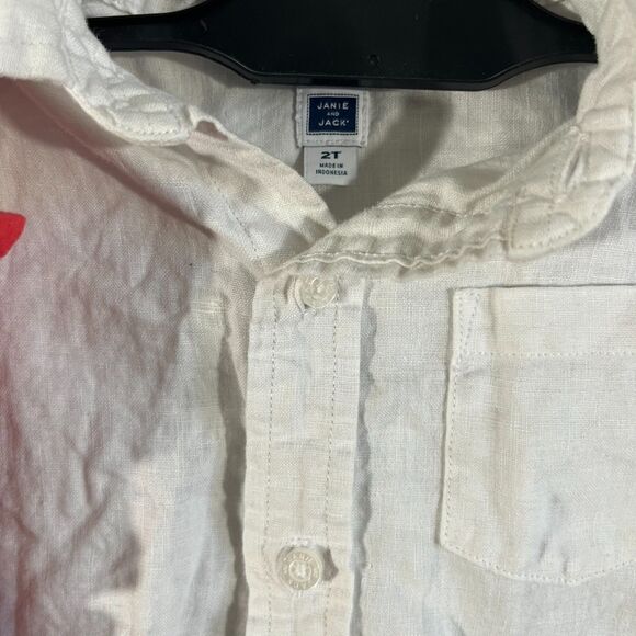 Baby Boden Dress Polka Dot Flower 12-18M & Janie & Jack Linen Shirt 2T Bundle - Picture 2 of 6